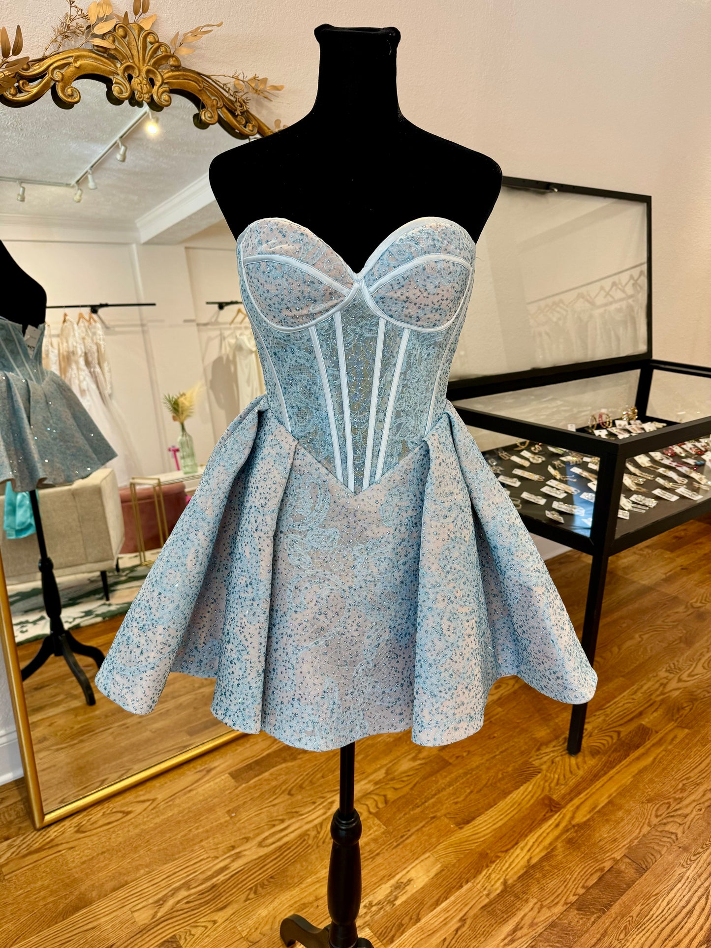 Baby Blue Corset Top HOCO Dress