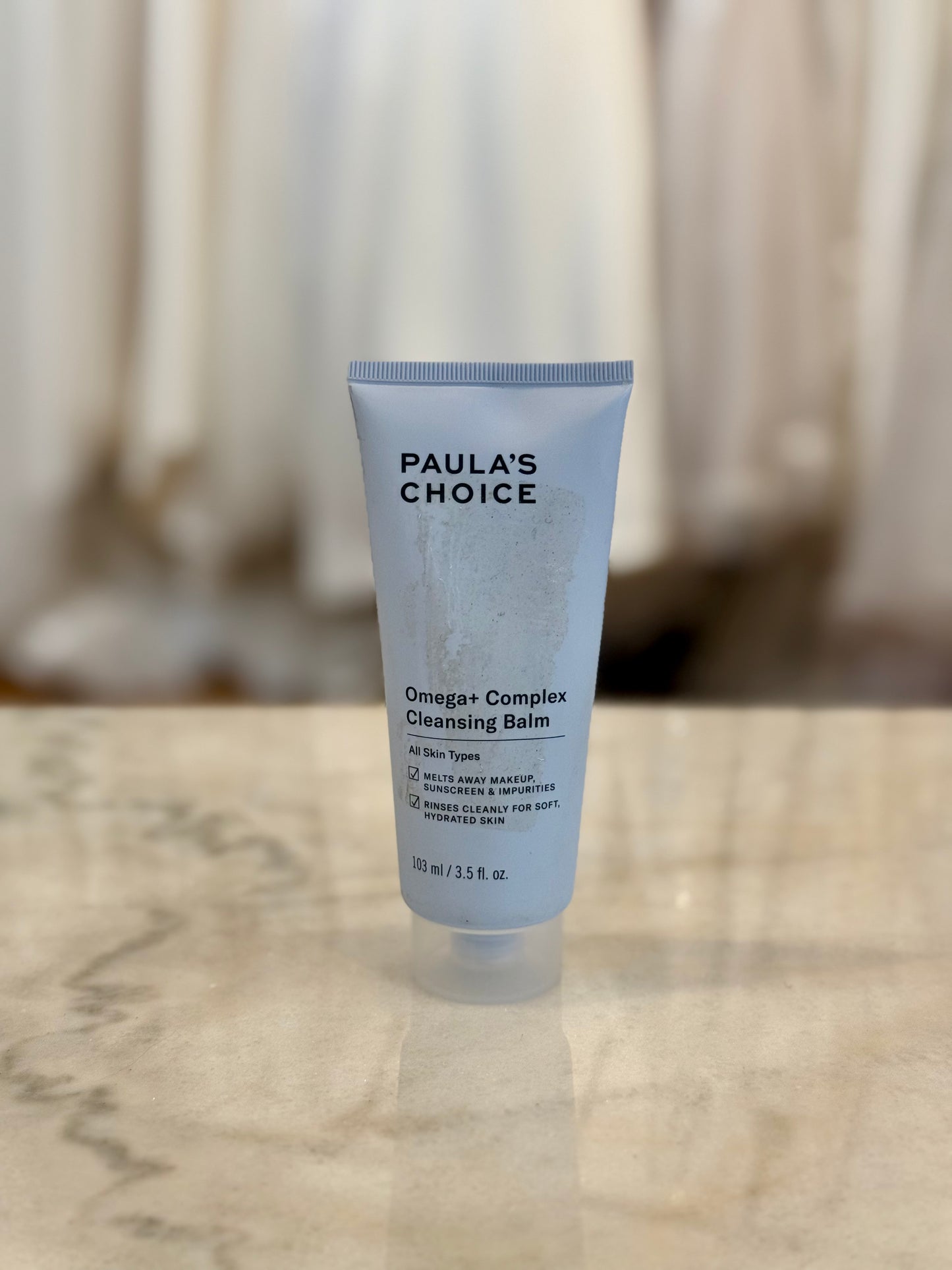 Paula's Choice Omega Complex Cleansing Balm, Double Cleanse Face Wash & Gentle Daily Makeup Remover, Suitable for Dry & Sensitive Skin, Mineral Oil-Free, Paraben-Free & Fragrance-Free, 3.5 Fl Oz