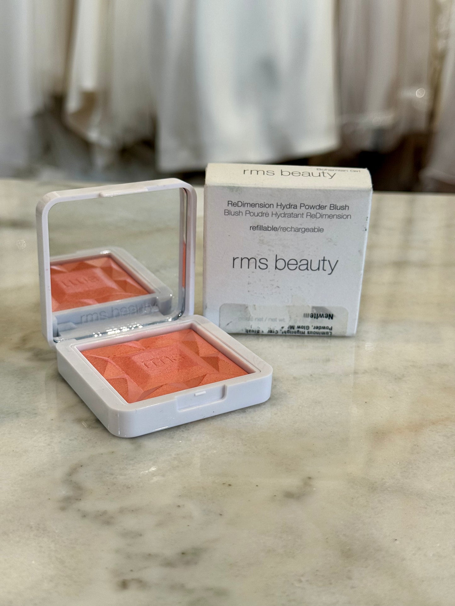 RMS Beauty ReDimension Hydra Powder Blush - Powder Gel Blush for Cheeks, Blush Cream, Cream Blush Makeup Shimmer Blush Powder Cheek Tint, Face Blushes- Bohemian Girl