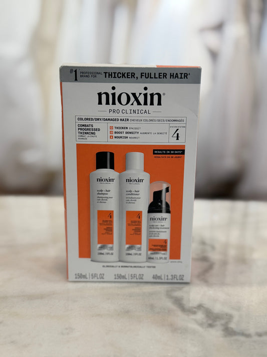 Nioxin Scalp + Hair Thickening System Kits | For Natural, Colored, & Damaged Hair with Light to Progressed Thinning | Strengthen & Boost Hair Density with Niacinamide & Biotin | 1 Month Supply